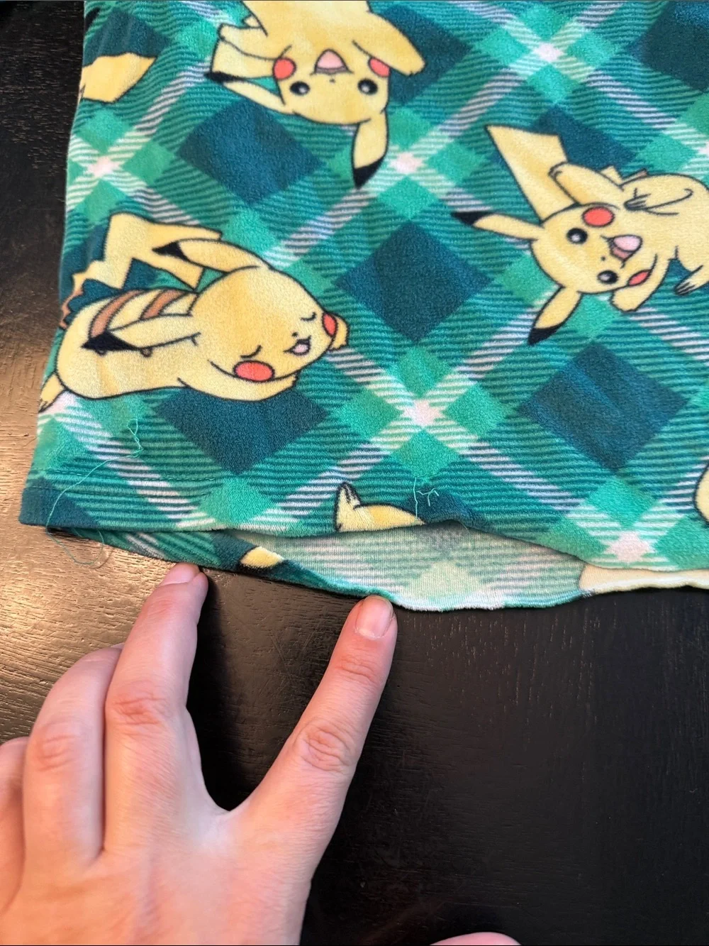 Green Plaid Pikachu Kids Pajama Set